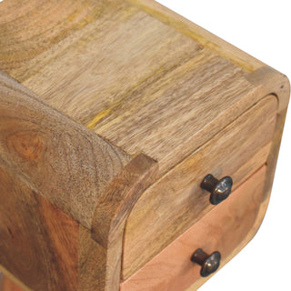 Lucidora - Extra Mini Curved Oak - ish Bedside - Bedside Cabinets
