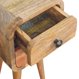 Lucidora - Extra Mini Curved Oak - ish Bedside - Bedside Cabinets