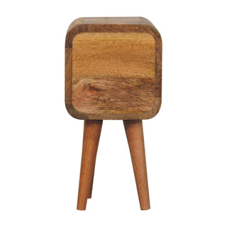 Lucidora - Extra Mini Curved Oak - ish Bedside - Bedside Cabinets
