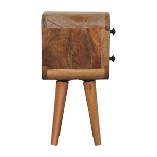 Lucidora - Extra Mini Curved Oak - ish Bedside - Bedside Cabinets