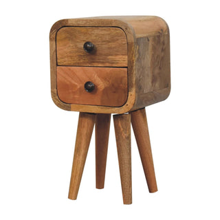 Lucidora - Extra Mini Curved Oak - ish Bedside - Bedside Cabinets