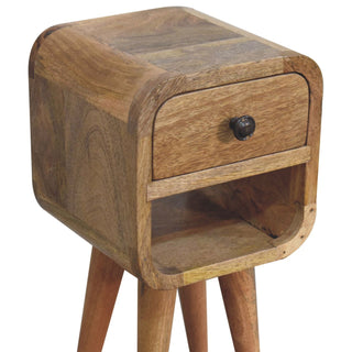 Lucidora - Extra Mini Oak - ish Curve Lower Bedside - Bedside Cabinets