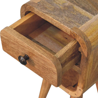 Lucidora - Extra Mini Oak - ish Curve Lower Bedside - Bedside Cabinets