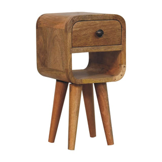 Lucidora - Extra Mini Oak - ish Curve Lower Bedside - Bedside Cabinets
