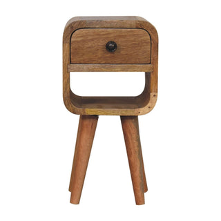 Lucidora - Extra Mini Oak - ish Curve Lower Bedside - Bedside Cabinets
