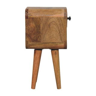 Lucidora - Extra Mini Oak - ish Curve Lower Bedside - Bedside Cabinets