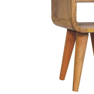 Lucidora - Extra Mini Oak - ish Curve Lower Bedside - Bedside Cabinets