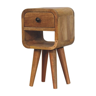 Lucidora - Extra Mini Oak - ish Curve Lower Bedside - Bedside Cabinets