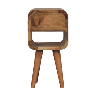Lucidora - Extra Mini Oak - ish Curve Lower Bedside - Bedside Cabinets