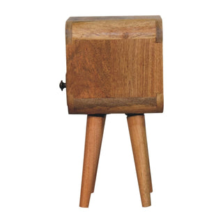 Lucidora - Extra Mini Oakish Curve Open Slot Bedside - Bedside Cabinets