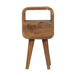 Lucidora - Extra Mini Oakish Curve Open Slot Bedside - Bedside Cabinets