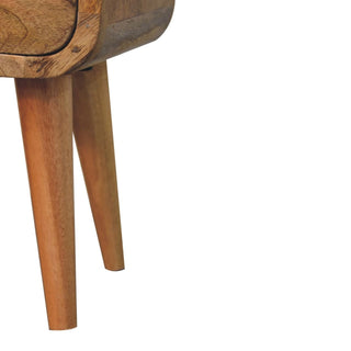 Lucidora - Extra Mini Oakish Curve Open Slot Bedside - Bedside Cabinets