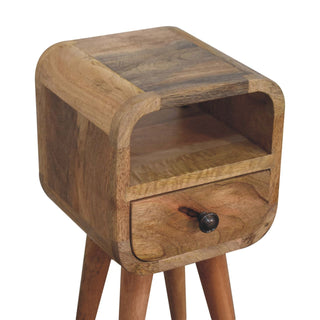Lucidora - Extra Mini Oakish Curve Open Slot Bedside - Bedside Cabinets