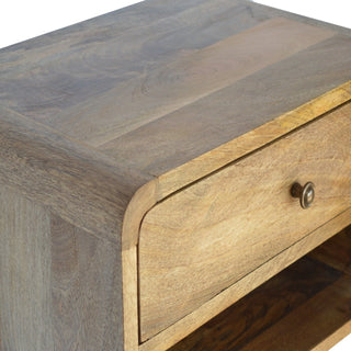 Lucidora - Floating Curve Open Slot Bedside - Bedside Cabinets