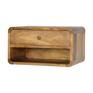 Lucidora - Floating Curve Open Slot Bedside - Bedside Cabinets