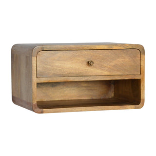 Lucidora - Floating Curve Open Slot Bedside - Bedside Cabinets