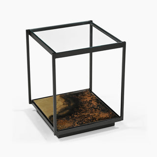 Lucidora - Galaxy Iron End Table With Glass Top - End Tables