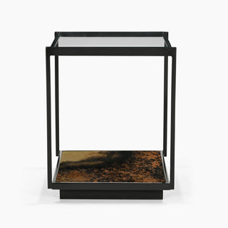 Lucidora - Galaxy Iron End Table With Glass Top - End Tables