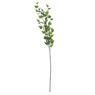 Single artificial green branch spray shown vertically against a white background.