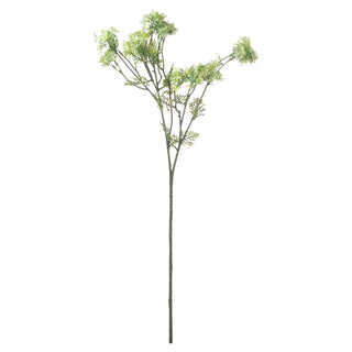 Full length view of the artificial plum blossom spray stem, showing the long main stem and the flowering branches.