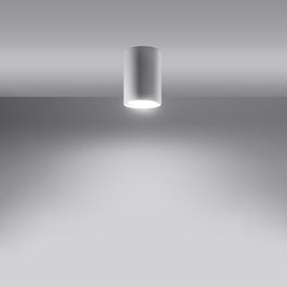Ceiling lamp switched on, demonstrating the downward light projection and bright beam.