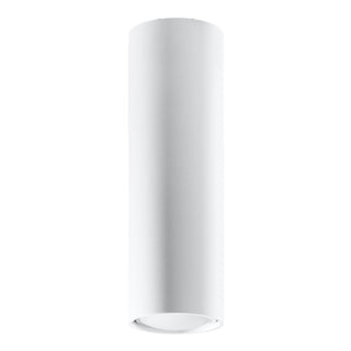 White cylindrical ceiling light fixture shown vertically against a plain white background.