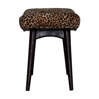 Lucidora - Leopard Print Curved Bench - Entryway Benches