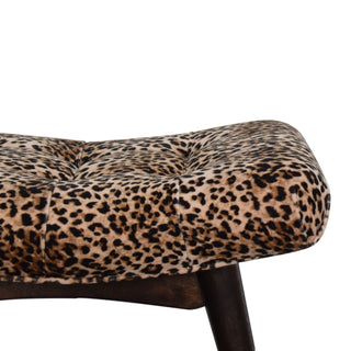 Lucidora - Leopard Print Curved Bench - Entryway Benches