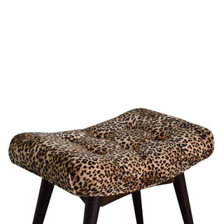 Lucidora - Leopard Print Curved Bench - Entryway Benches
