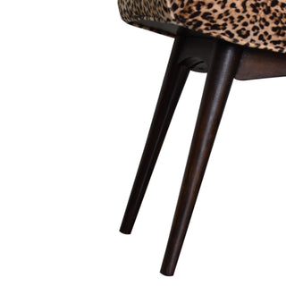 Lucidora - Leopard Print Curved Bench - Entryway Benches