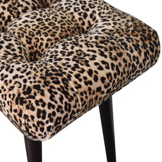 Lucidora - Leopard Print Curved Bench - Entryway Benches