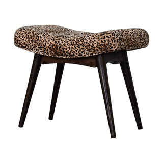 Lucidora - Leopard Print Curved Bench - Entryway Benches