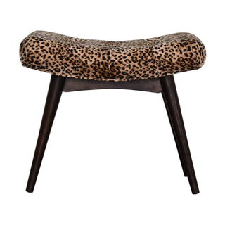 Lucidora - Leopard Print Curved Bench - Entryway Benches