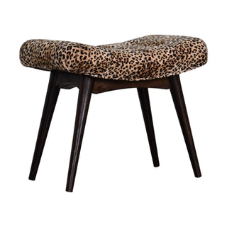 Lucidora - Leopard Print Curved Bench - Entryway Benches