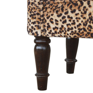 Lucidora - Leopard Print Velvet Bench - Entryway Benches