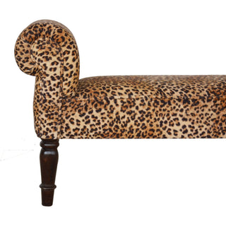 Lucidora - Leopard Print Velvet Bench - Entryway Benches