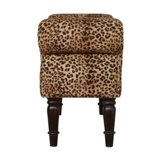 Lucidora - Leopard Print Velvet Bench - Entryway Benches