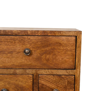 Lucidora - 4 Drawer Multi Chestnut Bedside - Bedside Cabinets