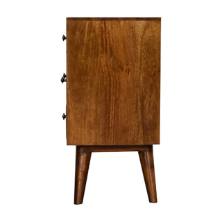 Lucidora - 4 Drawer Multi Chestnut Bedside - Bedside Cabinets