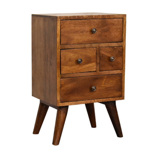 Lucidora - 4 Drawer Multi Chestnut Bedside - Bedside Cabinets