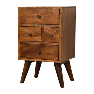 Lucidora - 4 Drawer Multi Chestnut Bedside - Bedside Cabinets