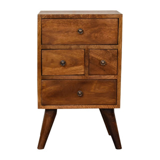 Lucidora - 4 Drawer Multi Chestnut Bedside - Bedside Cabinets