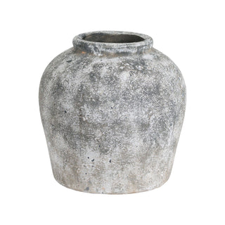 Lucidora - Aged Stone Ceramic Vase - Globular Vases