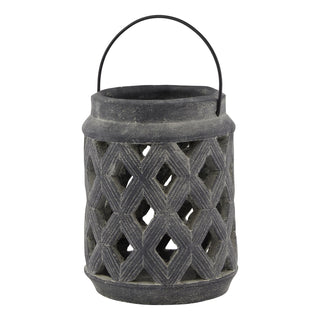 Lucidora - Amalfi Grey Large Lattice Lantern - Candle Holders