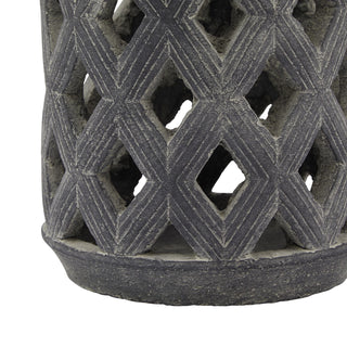 Lucidora - Amalfi Grey Large Lattice Lantern - Candle Holders