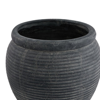 Lucidora - Amalfi Grey Rimmed Large Plant Pot - Planters