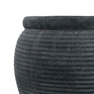 Lucidora - Amalfi Grey Rimmed Large Plant Pot - Planters