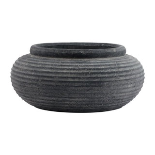 Lucidora - Amalfi Grey Round Ribbed Planter - Planters