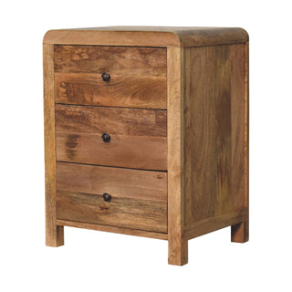Lucidora - Aspen Oak - ish 3 Drawer Bedside - Bedside Cabinets