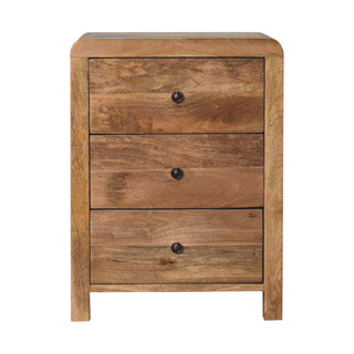 Lucidora - Aspen Oak - ish 3 Drawer Bedside - Bedside Cabinets